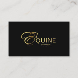 Cartão De Visita Monograma - Letra E Cavalo em ouro
