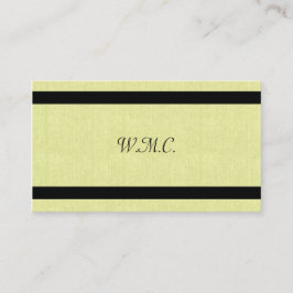 Cartão De Visita Monograma Linen e Borda Preta