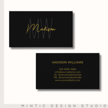 Monograma Logotipo Preto Dourado Minimalista Moder