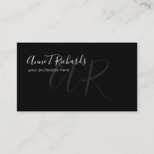 Cartão De Visita monograma manuscrito a preto