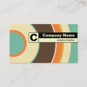 Cartão De Visita Monograma marcado com bordo - Círculo colorido 02