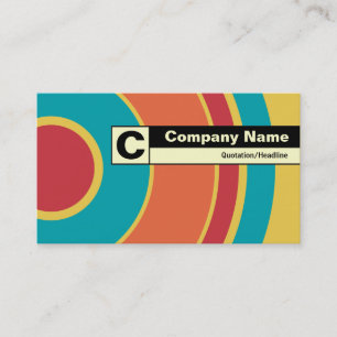 Cartão De Visita Monograma marcado com bordo - Círculo colorido 05