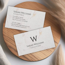 Monograma Mármore Branco Simples Moderno Preto Ini