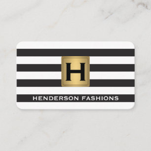 Cartão De Visita Monograma Metálico / Listras