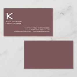 Cartão De Visita Monograma minimalista branco elegante personalizad