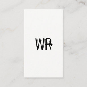 Cartão De Visita Monograma minimalista do Grunge