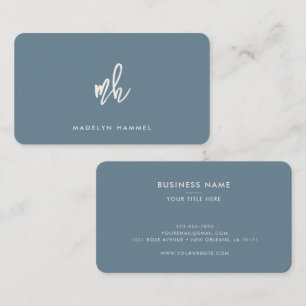 Cartão De Visita Monograma Mínimo de Script Moderno para o Profissi