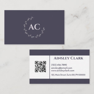 Cartão De Visita Monograma Mínimo Profissional - Limpeza Branca