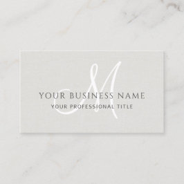 Cartão De Visita Monograma Mínimo Simples de Linen Linen