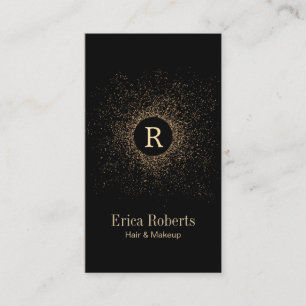 Cartão De Visita Monograma Moderno Cabelo e Artista de Maquiagem
