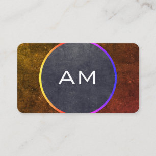 Cartão De Visita Monograma moderno com formas de cores texturizadas