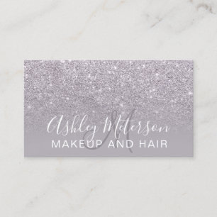 Cartão De Visita Monograma moderno de maquilhagem de cabelo louro