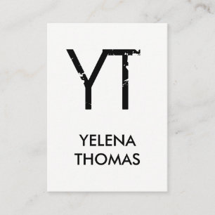 Cartão De Visita Monograma moderno do Grunge