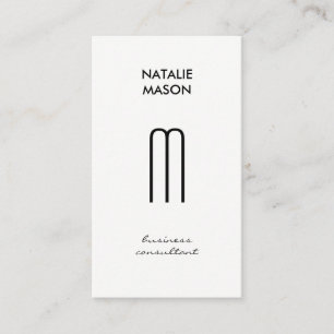 Cartão De Visita Monograma moderno elegante e fino