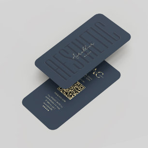 Cartão De Visita Monograma Moderno Elegante Enfermeira estética Azu