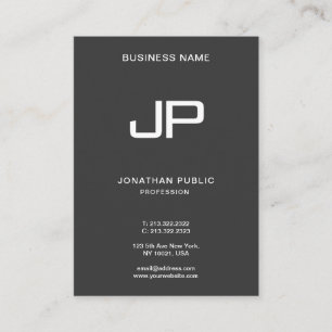 Cartão De Visita Monograma Moderno Elegante Poderoso de Luxo Inicia