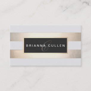 Cartão De Visita Monograma Moderno Folha de Ouro Estimulada (imagem