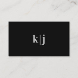 Cartão De Visita Monograma Moderno Mínimo Personalizado QR