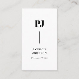 Cartão De Visita Monograma Moderno, preto e branco