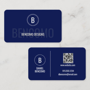 Cartão De Visita Monograma Nobre Minimalista Naval