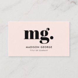 Cartão De Visita Monograma personalizado com código QR minimalista 