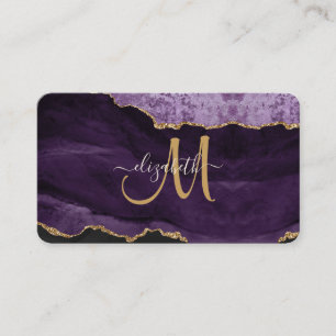 Cartão De Visita Monograma Personalizado de Agitação Dourada da Gli