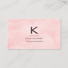 Cartão De Visita Monograma Personalizado Nuvem Rosa Simples Elegant