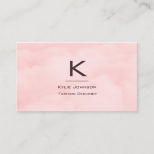 Cartão De Visita Monograma Personalizado Nuvem Rosa Simples Elegant