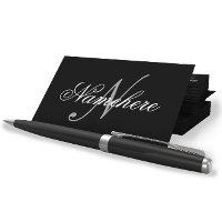 Monograma Personalizado Único de Nomes Preto e Bra