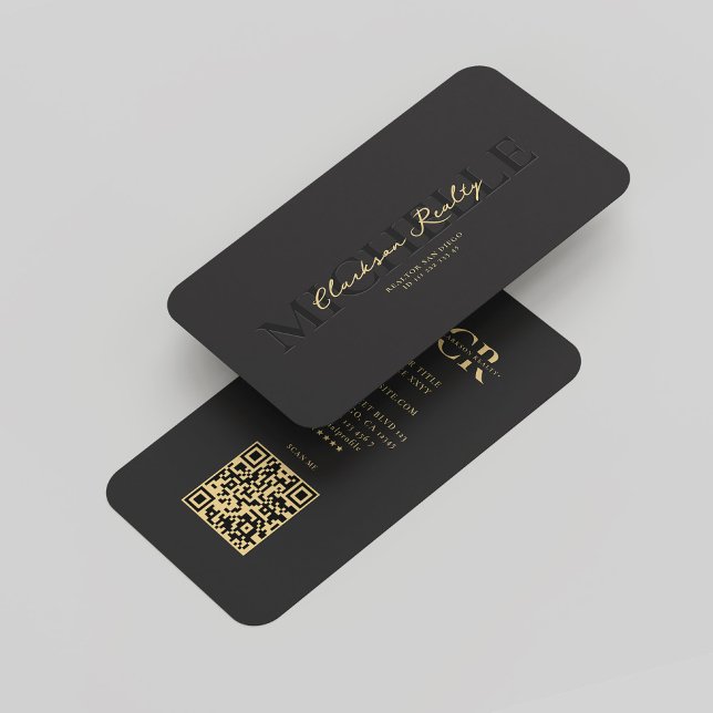 Cartão De Visita Monograma preto Dourado moderno (Elegant Monogram Black Gold Professional Modern Business Card
)