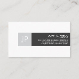 Cartão De Visita Monograma preto e branco minimalista