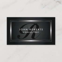 Cartão De Visita Monograma Professional Elegante Moderno Preto