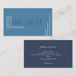 Cartão De Visita Monograma Profissional Elegante Azul