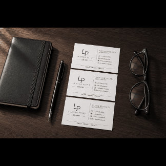 Cartão De Visita Monograma Profissional Elegante Minimalista para C