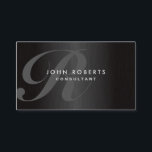 Cartão De Visita Monograma profissional Elegante Moderno Brutado Me<br><div class="desc">Monograma moderno profissional Elegante preto simples,  simples,  escovado com metal personalizável,  Cartão de visita. Ideal para contabilistas,  corretores,  advogados,  agentes imobiliários,  advogados,  corretores e profissionais empresariais.</div>