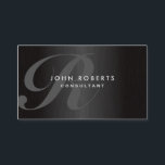 Cartão De Visita Monograma profissional Elegante Moderno Brutado Me<br><div class="desc">Monograma moderno profissional Elegante preto simples,  simples,  escovado com metal personalizável,  Cartão de visita. Ideal para contabilistas,  corretores,  advogados,  agentes imobiliários,  advogados,  corretores e profissionais empresariais.</div>