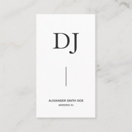 Cartão De Visita Monograma profissional mínimo DJ