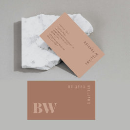 Cartão De Visita Monograma Profissional Mocha Moderno