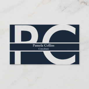 Cartão De Visita Monograma Profissional Moderno Elegante Simples