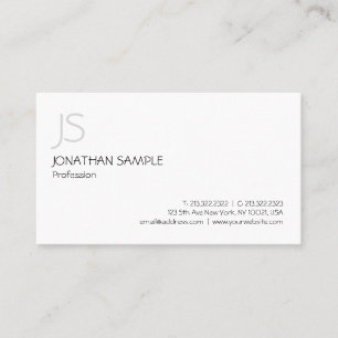 Cartão De Visita Monograma Profissional Moderno Minimalista Elegant