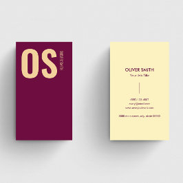 Cartão De Visita Monograma Profissional Único de Borgonha na moda