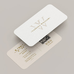 Cartão De Visita Monograma Profissional V Logo Mínimo Areia