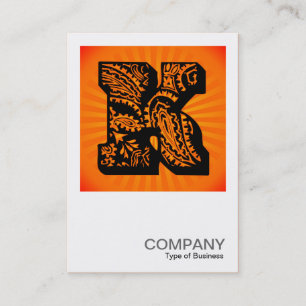 Cartão De Visita Monograma quadrado - Paisley Sunburst - K