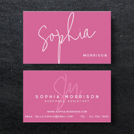 Cartão De Visita Monograma Rosa Moderno Profissional