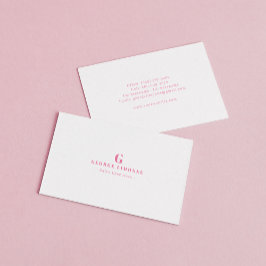 Cartão De Visita Monograma Rosa Personalizado Moderno Profissional