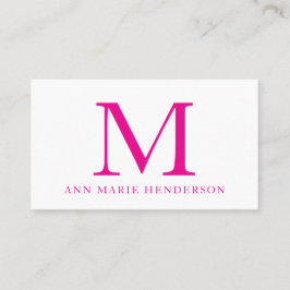 Cartão De Visita Monograma Rosa Quente