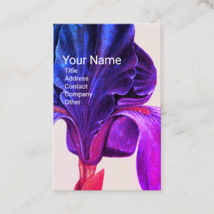 Cartão De Visita Monograma ROXO AZUL ELEGANTE da ÍRIS