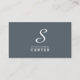 Cartão De Visita Monograma simples (cinzas azuis da ardósia)