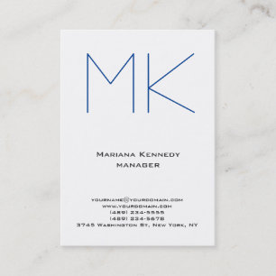 Cartão De Visita Monograma simples e simples, simples e simples, de