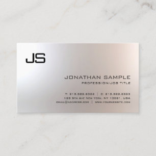 Cartão De Visita Monograma Simples Elegante Glamour Profissional Si